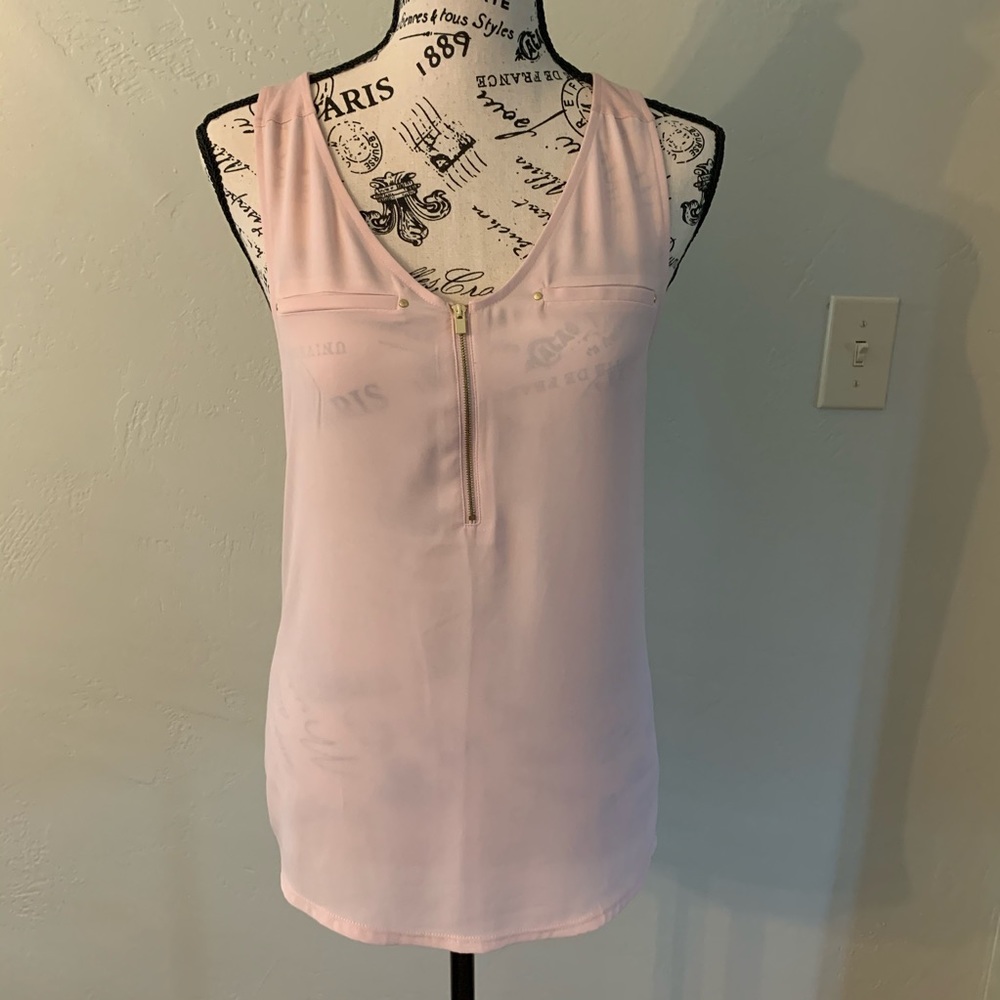 Express zipper-trimmed dressy tank